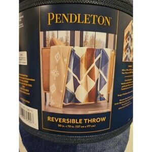 Pendleton Print Plush Soft Throw Reversible Fall Winter 50" X 70" NWT Viral